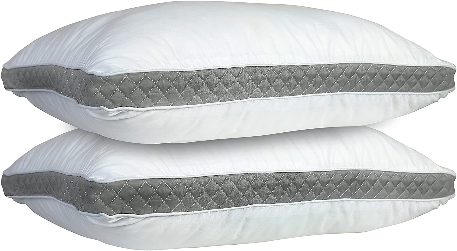 Classic Pillows Pack of 2 Gusseted Bed Sleeping Down Alternative Quilted Pillow 