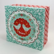 The Pioneer Woman Christmas Deluxe Square Extra-Large Gift Box, Foiled Twin Doves