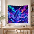 thumbnail image 5 of Magical Narwhal in Arctic Aurora Waves, Whimsical Fantasy Decor for Ocean Lovers, Mystical Room Decor Housewarming Gift Tapestry Wall Hanging for Bedroom, Living Room and Dorm, 5 of 7