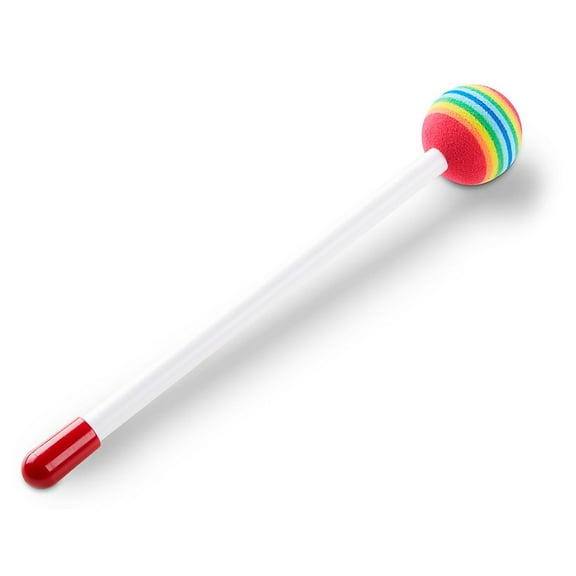 Remo - HK-1225-08- - Mallet, Rainbow, 3/8" X 8", White Plastic Handle, 36Mm Multi-Colored Foam Head