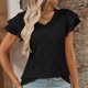 thumbnail image 5 of Camiseta de Manga Corta de Verano para las Mujeres de Moda de Color Sólido con Cuello en V, Top Casual de Poliéster, Lavado de Manos, 5 of 7