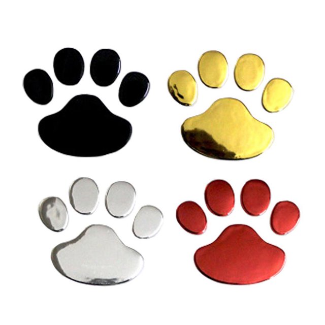 2Pcs/Set Car Sticker Cool Design Paw 3D Animal Dog Foot Prints Footprint Decal Car Stickers