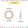 thumbnail image 2 of 40Pcs 40mm/1.57 inch Unfinished Solid Wooden Rings Round Natural Wood Rings Macrame Wooden Rings for DIY Craft Pendant Connectors Rings Jewelry Making Christmas Ornaments, 2 of 7
