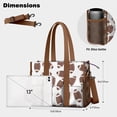 thumbnail image 5 of Teacher Tote Bag,Brown Footballs Pattern Teacher Utility Tote Bag,Large Work Tote Bags for Women with Multiple Pockets,Top Zipper Closure,13.8x10.6x6.7 Inch, 5 of 5