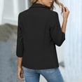 thumbnail image 6 of TGSLY Women's Ruched 3/4 Sleeve Blazers Single Button Shawl Lapel Collar Coat Lightweight Slim Fit Casual Solid Color Jacket with Pocket S, 6 of 10