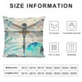 Blue Green Tie Dye Throw Pillow Covers ,Black Dragonfly Pattern Pillow