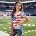 thumbnail image 5 of BRGZLK 4th of July Shirts for Girls Cute Trendy Short Sleeeve Round Neck Patriotic Shirt Cute Heart Tie-Dye Print Comfy Loose Breathable Tee Tops Beige 13-14 Years, 5 of 6