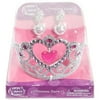 Wish I Was Princess Tiara With Earrings, Silver/Pink