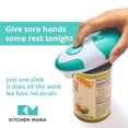 thumbnail image 2 of Kitchen Mama Auto Abrelatas eléctrico: abre tus latas con un simple botón – automático, manos libres, borde liso, seguro para alimentos, funciona con pilas, sí puedes (verde azulado), 2 of 5