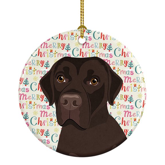 Labrador Retriever Chocolate #1 Christmas Ceramic Ornament 2.8 in x 2.8 in
