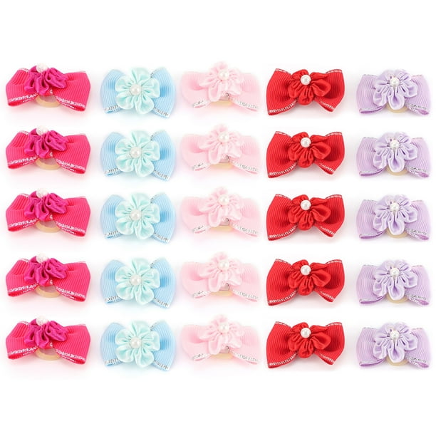 20 lazos brillantes para el pelo de mascotas, cachorros, gatos, perros, diademas, accesorios de aseo