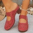 thumbnail image 2 of Women's Closed Toe Heel Sandals On Block Heel Walking Slides Shoes Mules for Women Dressy Summer Casual Hollow Out Comfort Slippers Outdoor Platform Slide Wedge Sandals, 2 of 9