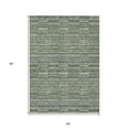 thumbnail image 3 of 5' X 8' Olive Green And Gray Striped Washable Indoor Outdoor Area Rug, 3 of 5