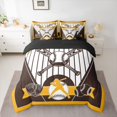 thumbnail image 2 of Castle Fairy Teens Adults Sport Baseball Bedding Comforter Set 7 Pieces,Geometric Stripes Full Bedding Set Lightweight,Ball Gamer Fitted Sheet Flat Sheet,Super Cozy Room Decor,Reversible, 2 of 8