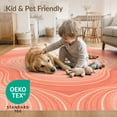 thumbnail image 4 of ODIKA 8'x10' Washable Area Rug Peach Salmon Ivory Symmetrical Undulating Motion Gradient Smooth for Living Room, Under Sectional, Family , Durable, Non-Slip, 4 of 7