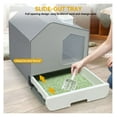 Hongwa Extra Large Enclosed Cat Litter Box w/ Mat Litter Odorless Anti