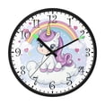 thumbnail image 2 of Voice Activated Clock with Glow Light 12 Inch Large Silent Wall Clock Battery Operated for Home Decor Cartoon Unicorn Sitting on A Cloud, 2 of 8