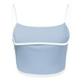 thumbnail image 5 of JIAYUE Women's Tank Tops Solid Color Sleeveless Workout Square Neck Longline Sports Vest Support Crop Yoga Spaghetti Strap Built In Bras Leisure Female Camisole, 5 of 5