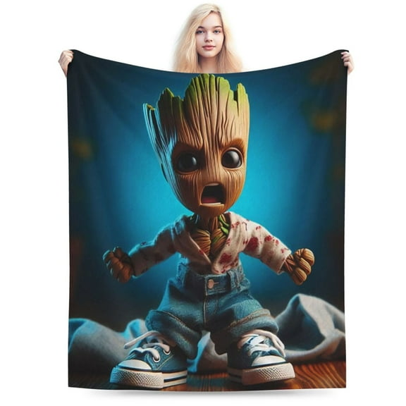 Groot Blanket, Super Soft Large Fluffy Plush Throw Blanket for Boys Girls Young Adults, Cozy Warm Flannel Blanket for Living Room Couch Bed All Seasons 40"X30"
