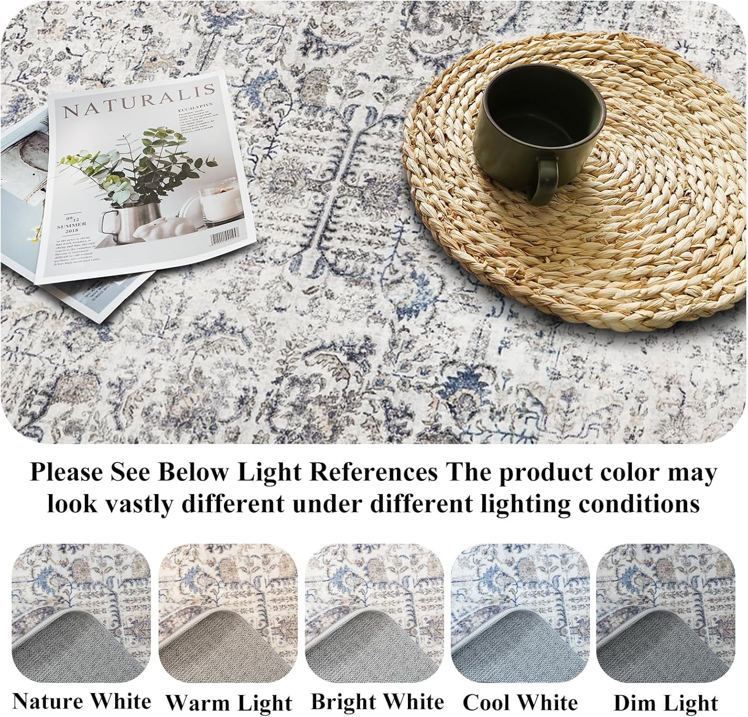 RUUGME Hallway Washable Runner Rug - 2'6x12 Kitchen Runner Rugs with Non Slip Backing Indoor Farmhouse Carpets for Living Room Bedroom