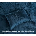 thumbnail image 4 of Chezmoi Collection Lux 3-Piece Navy Blue Velvet Comforter Set Queen Size, All Season Lush Plush Velvet Bedding Set with Soft Washed Microfiber Reverse, 4 of 9