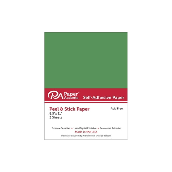 Self Adhesive Paper 8.5x11 3pc Green