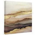 thumbnail image 2 of Ships Next Day Canvas Wall Art 8"x8", Marble Brown Gold Wood Framed Canvas Print Painting, Abstract Watercolor Geometric Rock Ready to Hang Small Picture Wall Decor for Home Bathroom Nursery Kitchen, 2 of 9