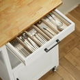 thumbnail image 6 of Aiho Rolling Kitchen Island Cart with Storage and Rubber Wood Countertop, White, 6 of 8