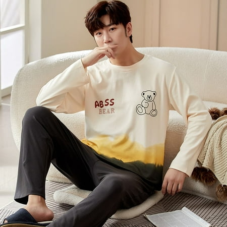 

QWZNDZGR Autumn Winter Couple Pyjamas Cotton Pj Pajamas Set Women Cartoon Sleepwear Pajama Sets Pijamas Mujer Girl Pyjamas Home Clothing