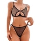 thumbnail image 1 of Gibobby Conjunto de lencería Conjunto de sujetadores sexy súper push-up para mujer, lencería transparente, brasier de encaje y bragas a juego para mujer(Negro, CH), 1 of 5