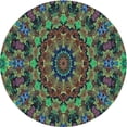 thumbnail image 1 of Ahgly Company Tapis d'Intérieur Lavable à la Machine, Carré, Transitionnel, Bourgogne Brun, Tapis de Zone, 3 Pieds Carré, 1 of 7