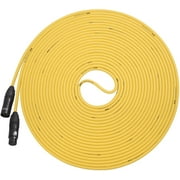 LyxPro 50 Feet XLR Microphone Cable Balanced Male to Female 3 Pin Mic Cord for Powered Speakers Audio Interface Professional Pro Audio Performance and Recording Devices - Yellow