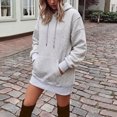 thumbnail image 2 of SUXIAN Hoodies for Women Relaxed Loose Solid Pullover Hoodie, 2 of 5