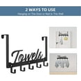 thumbnail image 6 of Over The Door Hooks, Towel Rack Towel Hooks for Bathroom, Towel Holder for Hanging Heavy Duty, Door Rack Over Door Hanger with 5 Coat Hooks for Bedroom Bathroom Kitchen, Black, 6 of 9