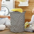 thumbnail image 5 of Stylish Patterned Linen Laundry Hamper Large Open Top Breathable Fabric For Bedroom Bathroom Durable And Easy Design, 5 of 5