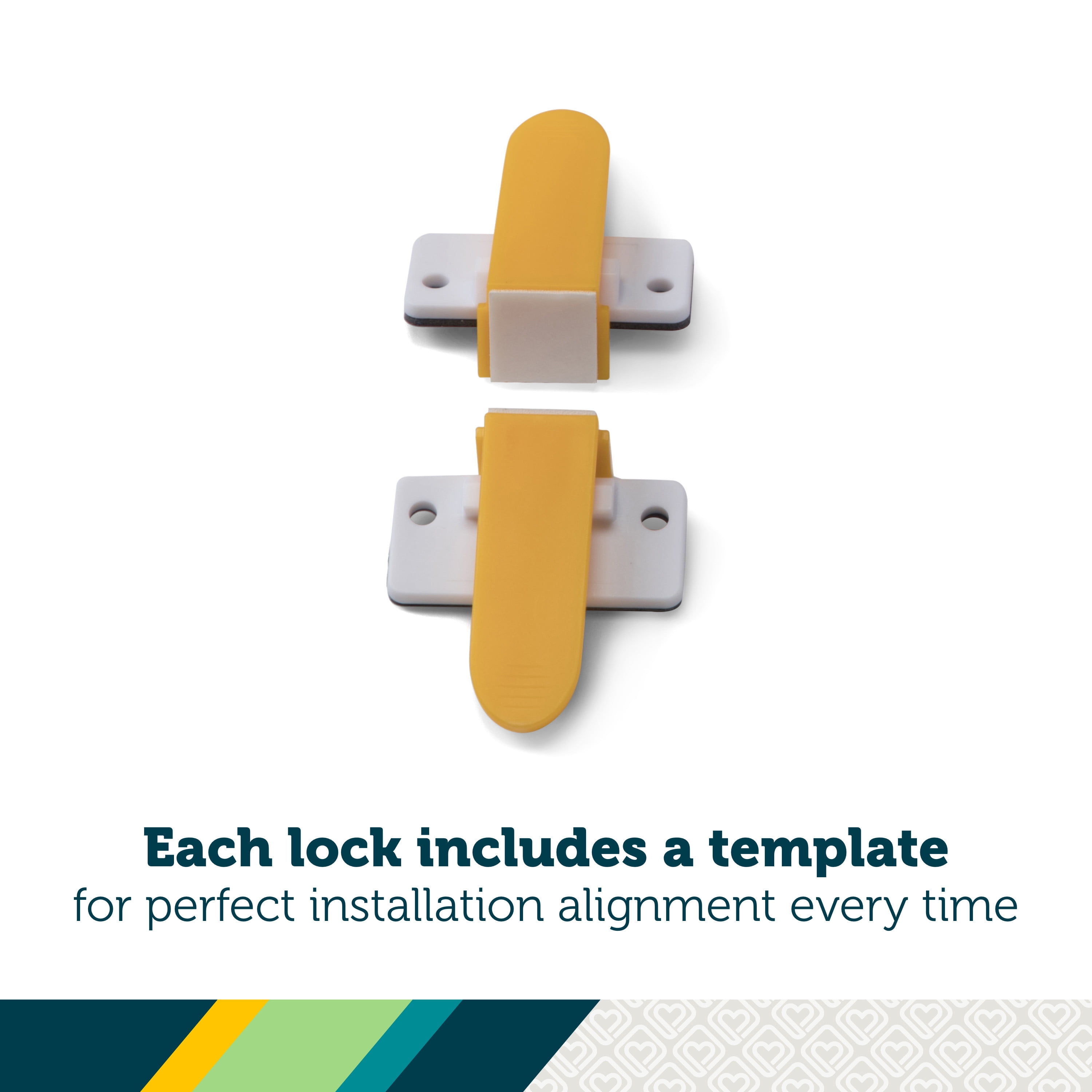 (2 pack) Safety 1st Adhesive Magnetic Lock System - 2 Locks and 1 Key, White, Toddler
