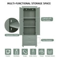 thumbnail image 6 of 62" Tall Storage Cabinet, Modern Multi-Function Large Closet Storage Cabinet with 2 Doors and 2 Drawers, Wood Wardrobe Armoire Closet for Bathroom, Office, Bedroom, Living Room, Grey, 6 of 8