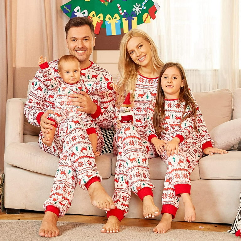 Matching Family Christmas Pajama Set Holiday Sleepwear PJs Lounge Sets  Family Pajamas - Mom 