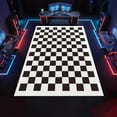 thumbnail image 4 of Vintage Checkerboard Rug 3x4ft Small Area Rugs Minimalist Black White Rugs Non Slip Non Shedding Print Washable Floor Carpet for Living Room Bedroom Room Office Study Foyer Hallway, 4 of 7