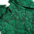 thumbnail image 5 of Corset Top Bustiers for Women Lace Up Ovebust Victorian Corset Plus Size Vintage Corsets Black Green L, 5 of 6