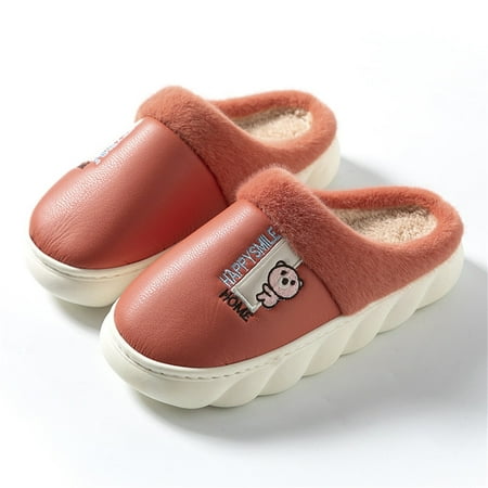 

Sehao womens flat dress shoes Women Slippers Autumn And Winter Fashion Comfortable Solid Color Thick Bottom Warm Indoor Non Slip Chemical fiber womens winter shoes