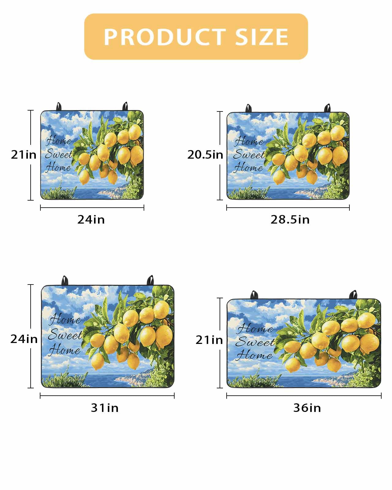 nqOlkjepod Large Induction Cooktop Protector Mat 24"x21", Lemon Coastal Stove Top Covers for Electric Stove, Summer Fruit Botanical Beach Ocean Stove Burner Cover Mats, Glass Top Stove Cover
