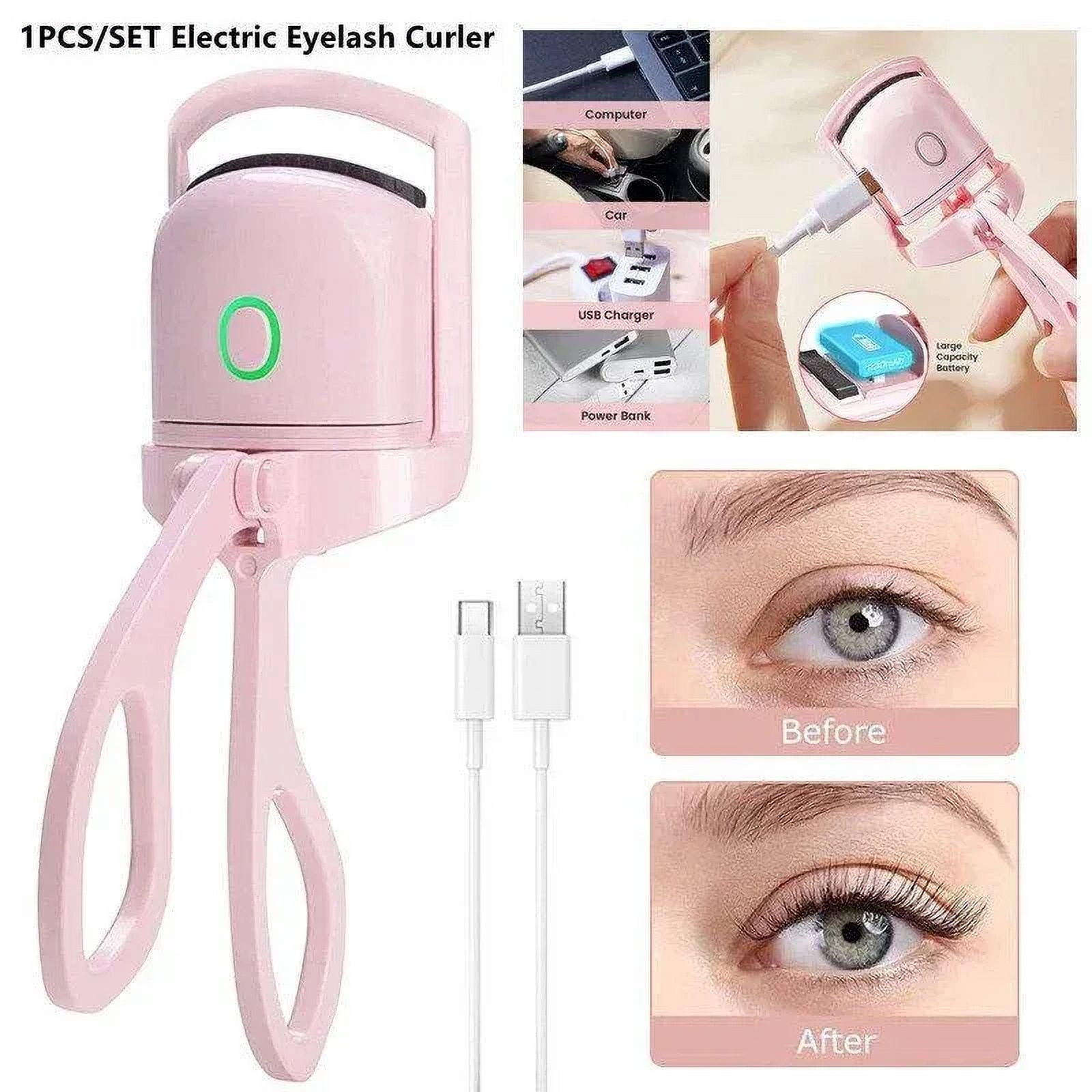 CNKESS Factory wholesale  Mini Heated Eyelash Curler Portable Eyelash curler  Rechargeable Heated Eyelash Curler
