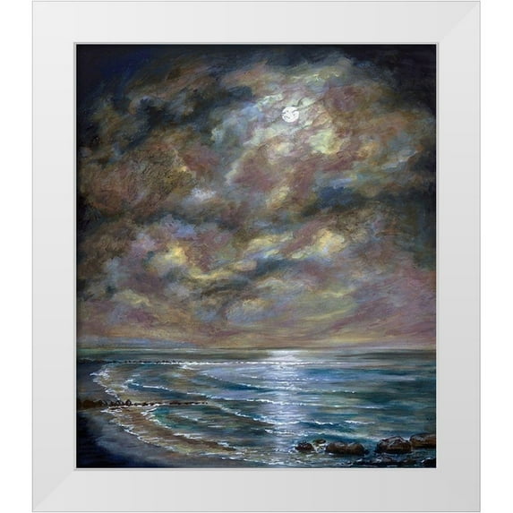 Francis, Sandra 26x30 White Modern Wood Framed Museum Art Print Titled - Moody Moon Light I