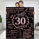 thumbnail image 1 of LHSHID 30th Birthday Blanket Gifts for Women 30 Year Old Gifts for Wife Mom Girlfriend Daughter Sister Personalized Flannel Fleece Soft Throw Blanket 30"x40", 1 of 6