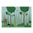 thumbnail image 1 of Forest Friends Cutting Board, Children Cartoon of Bear Birds Fox Wold Bunny in Woods with Trees Print, Decorative Tempered Glass Cutting and Serving Board, in 3 Sizes, by Ambesonne, 1 of 2