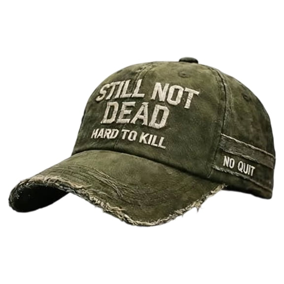Homekingdee Not Dead Yet Funny Baseball Cap - Adjustable Sarcastic Humorous Vintage Hat with Patterns for Unisex Wear