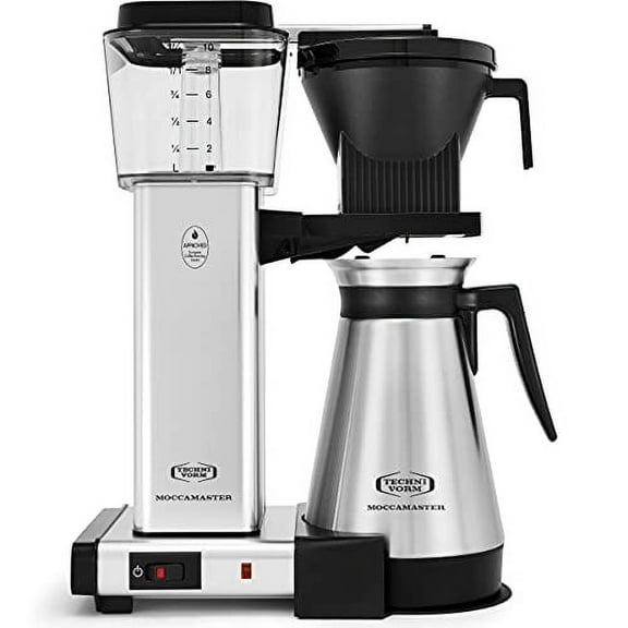 Moccamaster KBGT Automatic Drip-Stop Coffee Maker (40 oz Thermal Carafe) | Polished Silver
