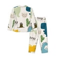 thumbnail image 2 of Bingfone Womens Pajama Sets Childish Dinosaur Print,Long Sleeve Loungewear Pajamas Set-Large, 2 of 9