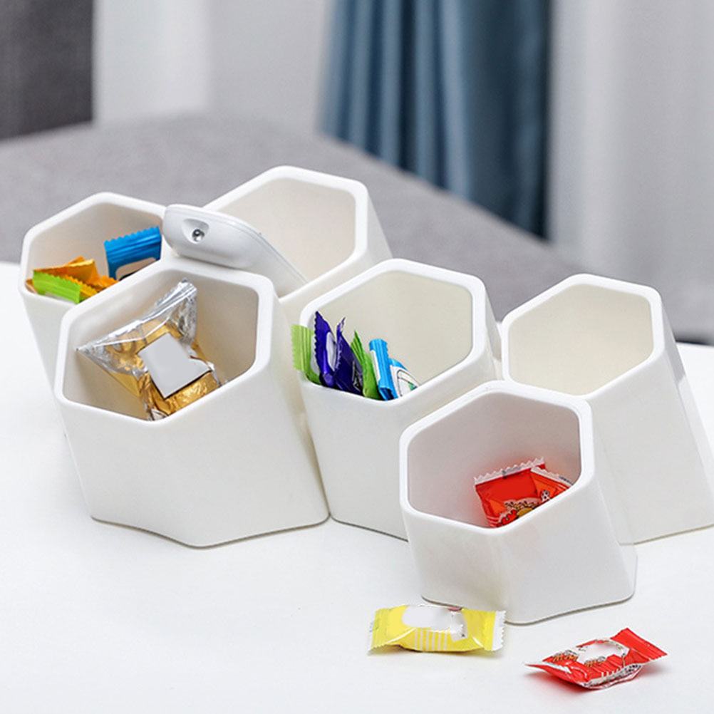 OUNONA 6-Pack White Desktop Pen Holders, Wall-Mounted Stationery Organizers for Home Office Desk Accessories